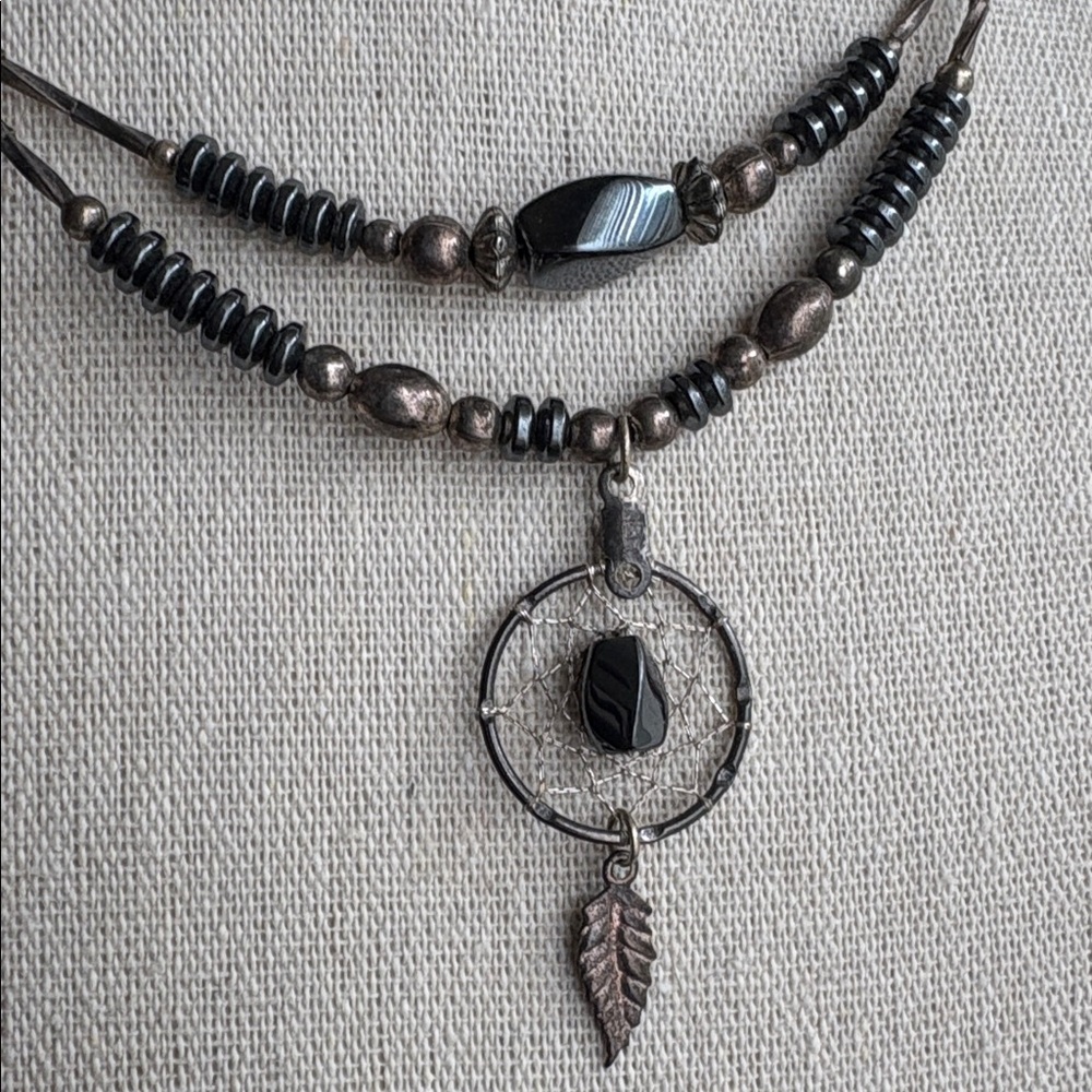 Hematite Dreamcatcher Beaded Necklace - Picture 5 of 5